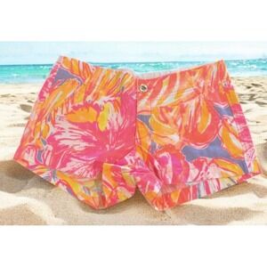 Lilly Pulitzer Kerrie Shorts Size 2 Sun Splash Vacation Cruise Beach Small Pink